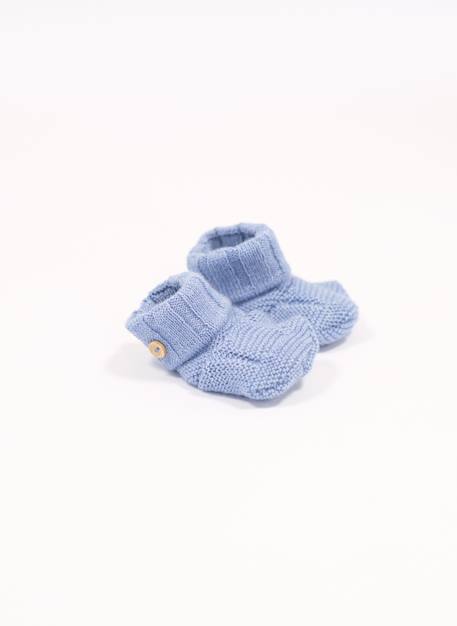 Chaussons bébé en laine mélangée Bleu clair+Ecru+Rose perle 2 - vertbaudet enfant 