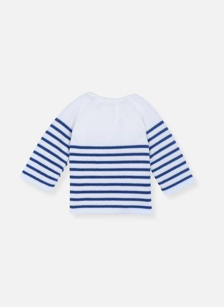 Brassière marinière  bébé Blanc/bleu nuit+Blanc/coquelicot 2 - vertbaudet enfant 