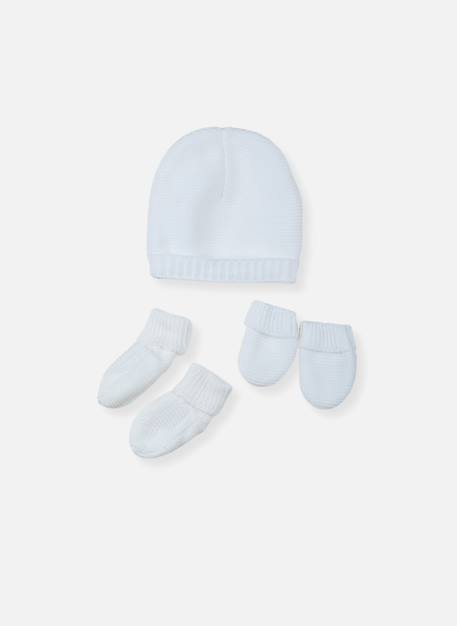 Ensemble bébé bonnet et chaussons Blanc 2 - vertbaudet enfant 