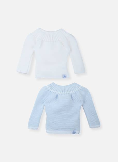 Lot de 2 brassières à liens Blanc/blanc+Blanc/bleu layette+Blanc/gris+Blanc/moka+Blanc/rose layette 4 - vertbaudet enfant 