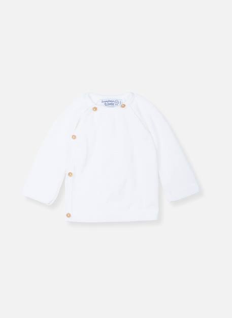 Brassière en coton bébé Blanc+Bleu danube+Bleu orage+Bouton de rose 1 - vertbaudet enfant 