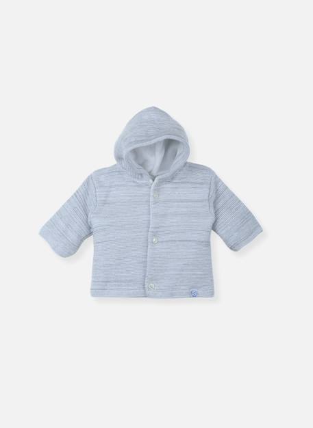 Paletot en coton bio bébé Gris chiné+Rose chiné 1 - vertbaudet enfant 