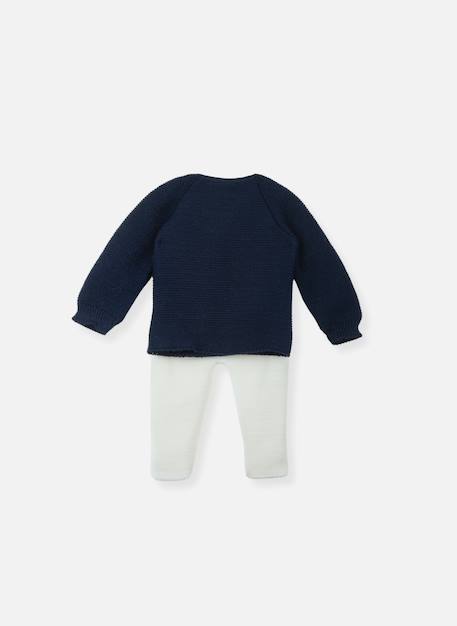 Ensemble bébé brassière + pantalon Blanc+Coquelicot/écru+Marine/écru+Pétunia/écru 6 - vertbaudet enfant 