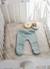Pantalon bébé à pieds en coton - collection «petits chats» Blanc+Bleu danube+Bleu orage+Bouton de rose 7 - vertbaudet enfant 