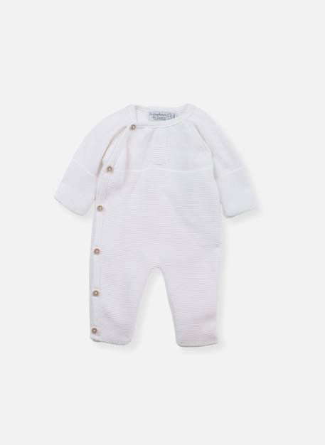 Combinaison bébé en coton Blanc+Bleu danube+Bleu orage+Bouton de rose 1 - vertbaudet enfant 