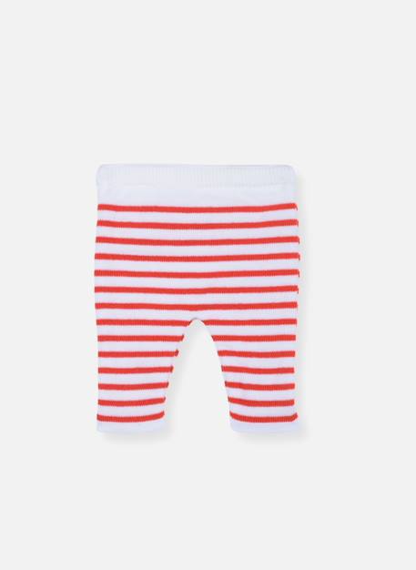 Pantalon bébé marinière Blanc/bleu nuit+Blanc/coquelicot 4 - vertbaudet enfant 