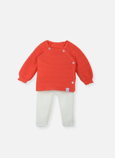 Ensemble bébé brassière + pantalon Blanc+Coquelicot/écru+Marine/écru+Pétunia/écru 3 - vertbaudet enfant 