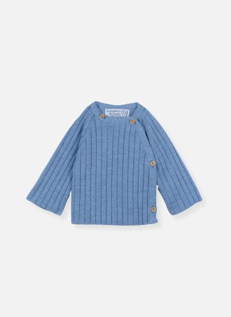 Brassière laine bébé Bleu clair+Bleu layette+Écru+Rose perle 1 - vertbaudet enfant 