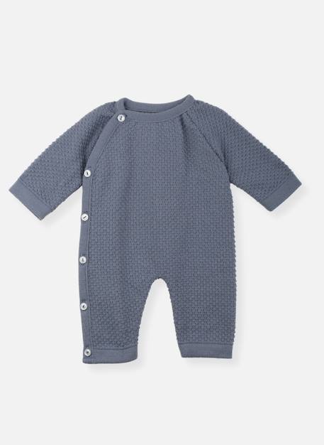 Combinaison bébé nid d'abeille Blanc+Bleu tradewinds+Rose misty 3 - vertbaudet enfant 