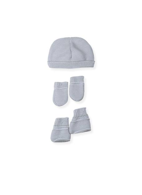Ensemble naissance bonnet, moufles et chaussons Blanc+Bleu layette+Gris+Marine+Rose 6 - vertbaudet enfant 