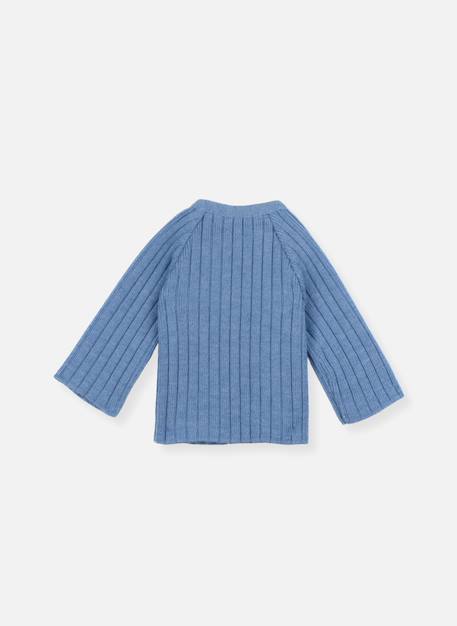 Brassière laine  mélangée Bleu clair+Bleu layette+Écru+Rose perle 2 - vertbaudet enfant 