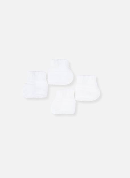 Lot de 2 paires de bottons pour bébé Blanc/blanc+Blanc/bleu layette+Blanc/gris+Blanc/marine+Blanc/rose layette 1 - vertbaudet enfant 