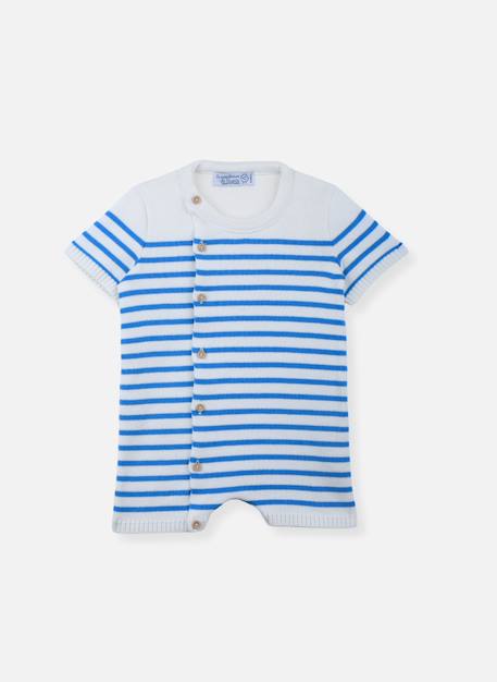 Combi short bébé en coton Bleu / ecru+Ecru / bleu+Ecru / fuchsia+Ecru / orange+Ecru / vert 3 - vertbaudet enfant 