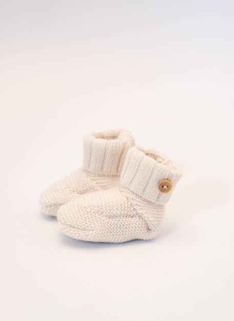 Chaussons bébé en laine mélangée Bleu clair+Ecru+Rose perle 4 - vertbaudet enfant 
