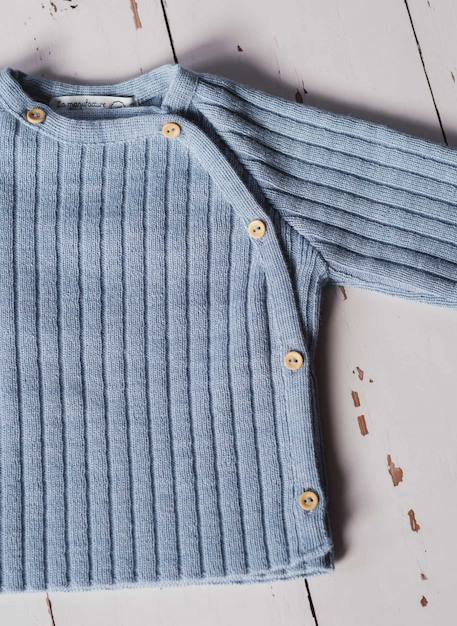 Brassière laine  mélangée Bleu clair+Bleu layette+Écru+Rose perle 4 - vertbaudet enfant 