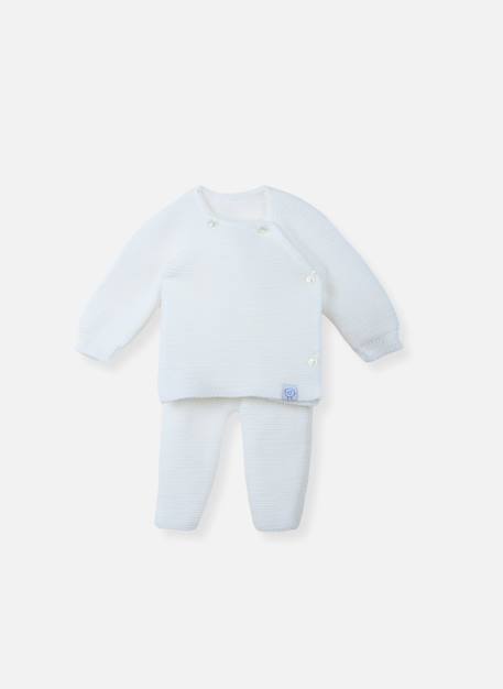 Ensemble bébé brassière + pantalon Blanc+Coquelicot/écru+Marine/écru+Pétunia/écru 1 - vertbaudet enfant 