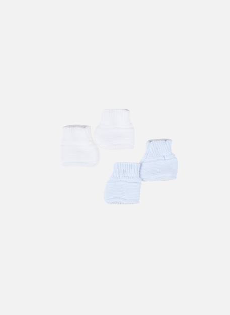 Lot de 2 paires de bottons pour bébé Blanc/blanc+Blanc/bleu layette+Blanc/gris+Blanc/marine+Blanc/rose layette 4 - vertbaudet enfant 