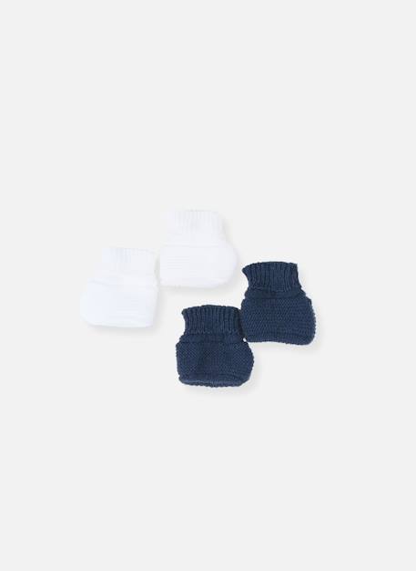 Lot de 2 paires de bottons pour bébé Blanc/blanc+Blanc/bleu layette+Blanc/gris+Blanc/marine+Blanc/rose layette 7 - vertbaudet enfant 