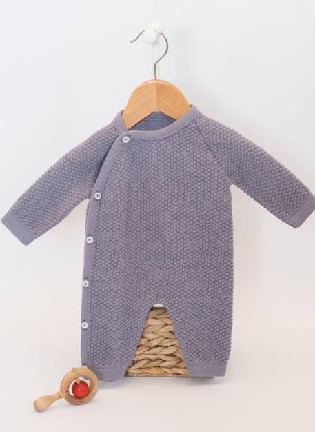 Combinaison bébé nid d'abeille Blanc+Bleu tradewinds+Rose misty 5 - vertbaudet enfant 