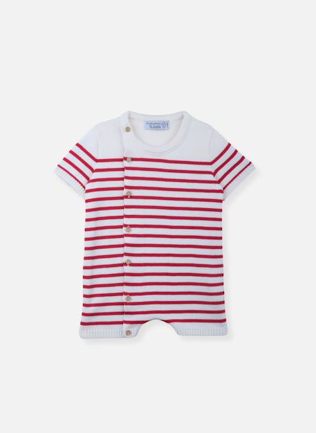Combi short bébé en coton Bleu / ecru+Ecru / bleu+Ecru / fuchsia+Ecru / orange+Ecru / vert 5 - vertbaudet enfant 