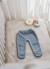 Pantalon bébé à pieds en coton - collection «petits chats» Blanc+Bleu danube+Bleu orage+Bouton de rose 9 - vertbaudet enfant 