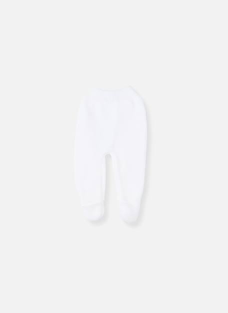 Pantalon bébé à pied en coton biologique Blanc+Gris chiné+Rose chiné 1 - vertbaudet enfant 