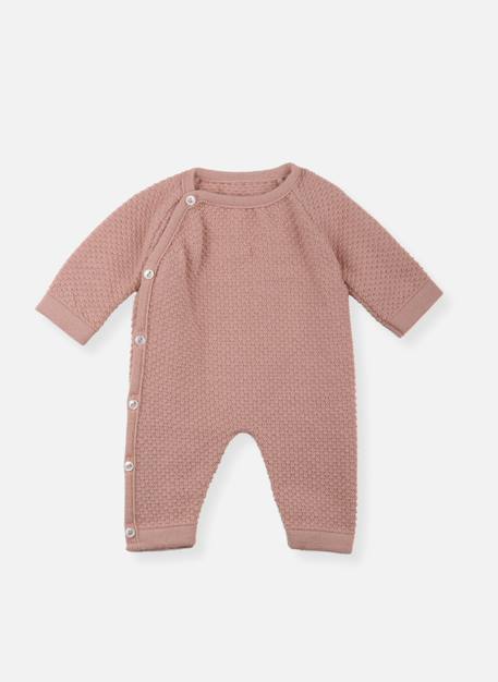 Combinaison bébé nid d'abeille Blanc+Bleu tradewinds+Rose misty 6 - vertbaudet enfant 