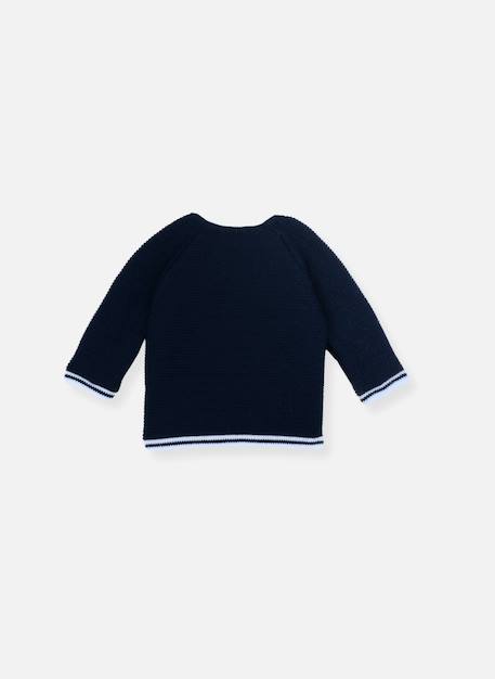 Brassière avec liseré bébé Ecru/marine+Marine/écru 4 - vertbaudet enfant 
