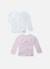 Lot de 2 brassières bébé Blanc / blanc+Blanc/bleu layette+Blanc/curry+Blanc/gris+Blanc/marine+Blanc/rose layette 12 - vertbaudet enfant 