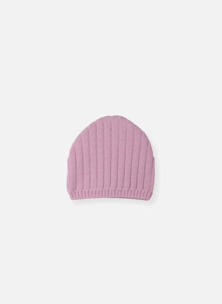 Bonnet bébé rétro Bleu clair+Écru+Rose perle 6 - vertbaudet enfant 