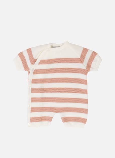 Combi short bébé Écru/marine+Écru/rose misty 4 - vertbaudet enfant 