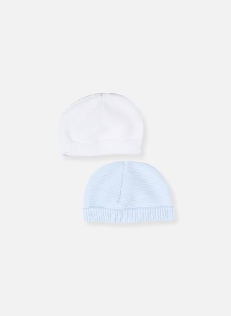 Lot de 2 bonnets Blanc/blanc+Blanc/bleu layette+Blanc/gris+Blanc/marine+Blanc/rose layette 4 - vertbaudet enfant 