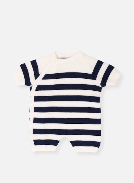 Combi short bébé Écru/marine+Écru/rose misty 1 - vertbaudet enfant 