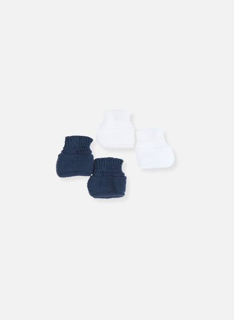 Lot de 2 paires de bottons pour bébé Blanc/blanc+Blanc/bleu layette+Blanc/gris+Blanc/marine+Blanc/rose layette 8 - vertbaudet enfant 