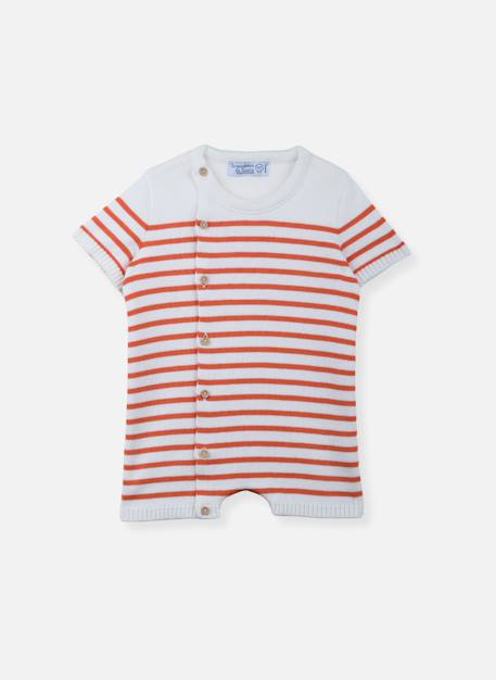 Combi short bébé en coton Bleu / ecru+Ecru / bleu+Ecru / fuchsia+Ecru / orange+Ecru / vert 7 - vertbaudet enfant 