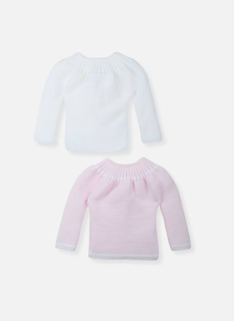 Lot de 2 brassières bébé Blanc / blanc+Blanc/bleu layette+Blanc/curry+Blanc/gris+Blanc/marine+Blanc/rose layette 13 - vertbaudet enfant 