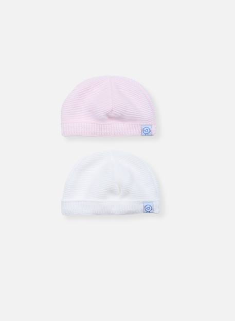 Lot de 2 bonnets Blanc/blanc+Blanc/bleu layette+Blanc/gris+Blanc/marine+Blanc/rose layette 9 - vertbaudet enfant 