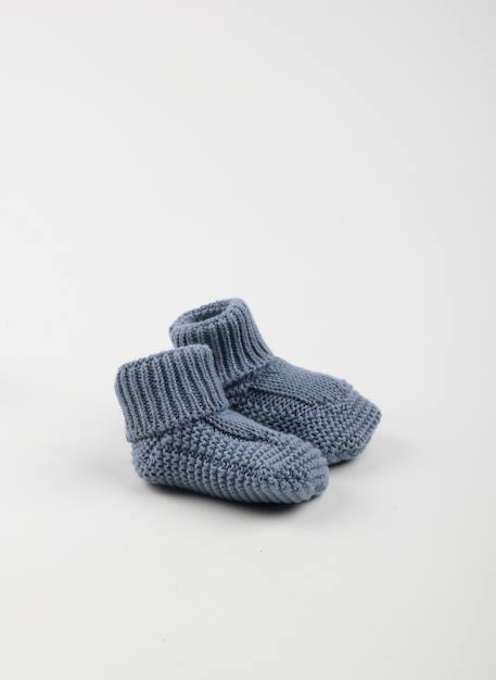 Chaussons en coton bébé Bleu orage 2 - vertbaudet enfant 