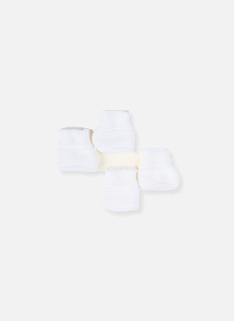 Lot de 2 paires de bottons pour bébé Blanc/blanc+Blanc/bleu layette+Blanc/gris+Blanc/marine+Blanc/rose layette 2 - vertbaudet enfant 