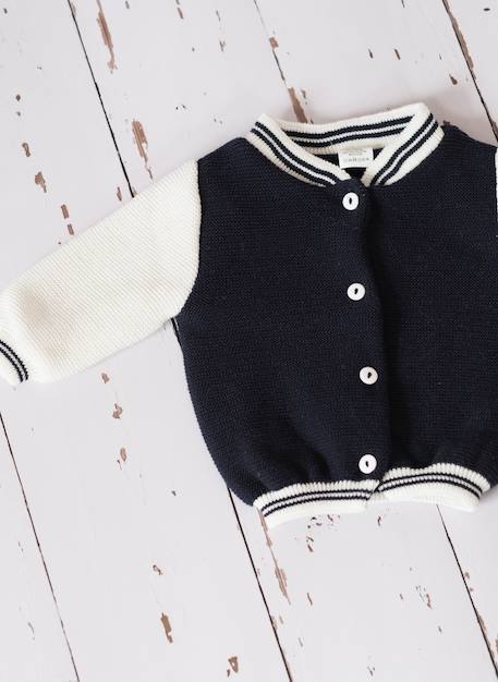 Veste bomber bébé Écru/nocturne+Écru/pétunia 3 - vertbaudet enfant 