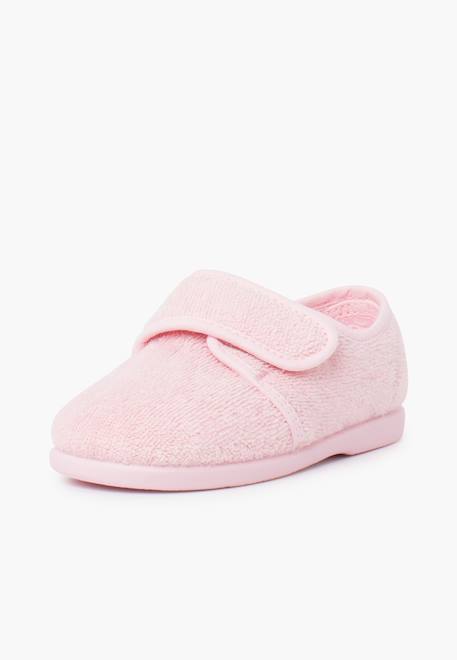 Chaussons enfant à scratch Bleu marine+Rose+Rouge+Taupe 7 - vertbaudet enfant 