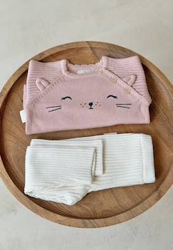 -Ensemble bébé pull et legging en tricot swan