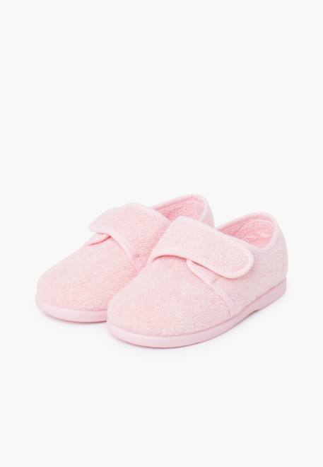 Chaussons enfant à scratch Bleu marine+Rose+Rouge+Taupe 9 - vertbaudet enfant 
