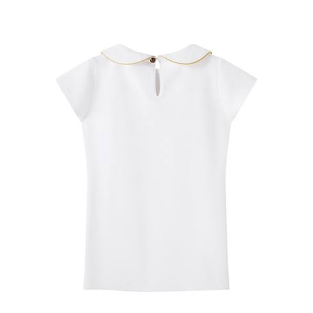 T-shirt   à col claudine et manches courtes  sophia Blanc or 5 - vertbaudet enfant 