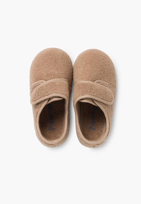 Chaussons enfant à scratch Bleu marine+Rose+Rouge+Taupe 21 - vertbaudet enfant 
