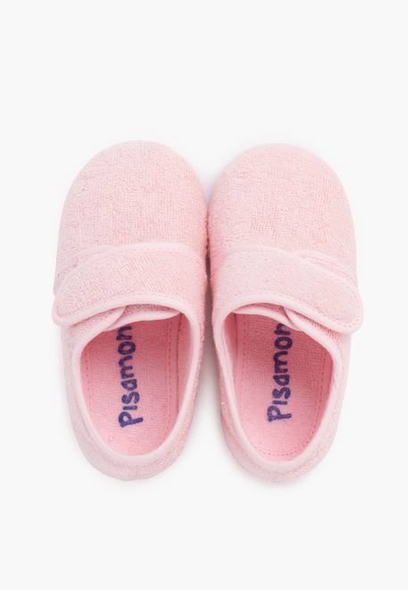 Chaussons enfant à scratch Bleu marine+Rose+Rouge+Taupe 10 - vertbaudet enfant 