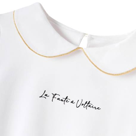 T-shirt  col claudine  à manches courtes  sophia Blanc or 2 - vertbaudet enfant 