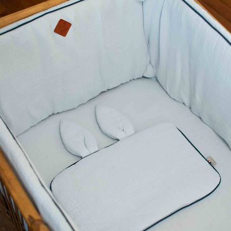 Drap housse uni en gaze de coton Beige+Blanc+Bleu+Camel+Écru+Gris+Terracotta+Vert de gris+Vert eucalyptus+Vieux rose 17 - vertbaudet enfant 