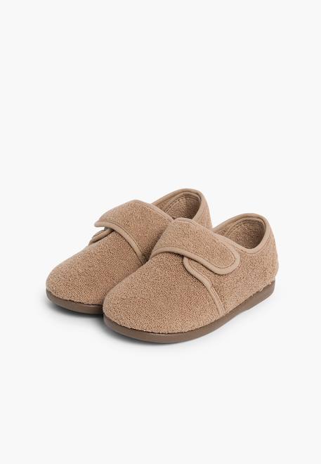 Chaussons enfant à scratch Bleu marine+Rose+Rouge+Taupe 20 - vertbaudet enfant 