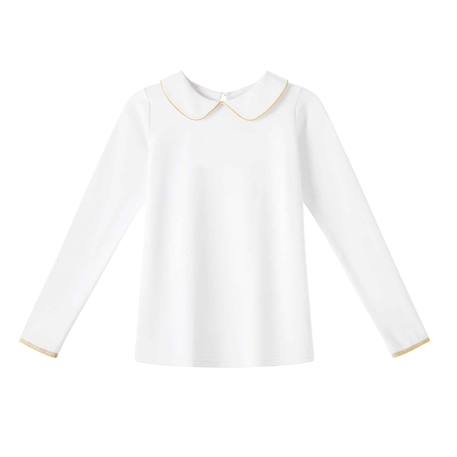 T-shirt  col claudine  à manches longues  sophia Blanc or 3 - vertbaudet enfant 